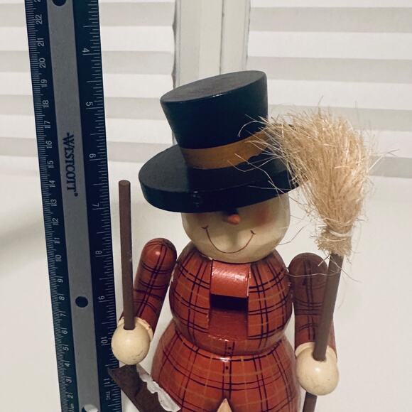 Handcrafted Wooden Snowman Nutcracker Holiday Decor Gift - Picture 6 of 10